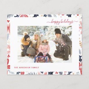 Budget Happy Holiday Red Script Foto Moderne Kaart
