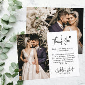 Budget hart bruiloft dank u fotoscript Kaart