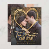 Budget Heart 2 Aankondiging van het Foto Verloving (Voorkant / Achterkant)