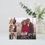 Budget Heart Photo Collage Mariage Carte de remerc (Debout devant)
