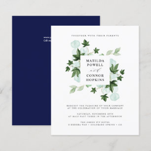 BUDGET Hedera   Groen Ivoor Navy Botanische Trouwf