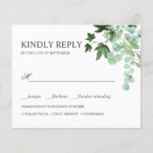 BUDGET Hedera Ivy bladeren WEDDING RSVP MEAL CHOIC (Voorkant)