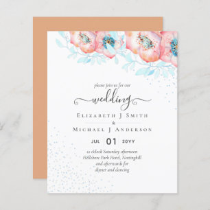 BUDGET Hellebore Turquoise Peach Floral Wedding