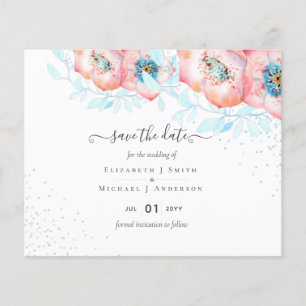BUDGET Hellebore Turquoise Perzik Bloemen Bruilof Flyer