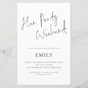 Budget Hen Party Script Itinerary Weekend nodigen