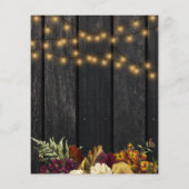 BUDGET herfst floral bruiloft barnsteenhoutuitnodi (Achterkant)