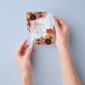BUDGET HERFST Floral Wedding Invitation - Dusky Flyer (Hand)