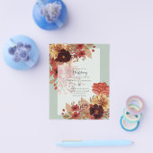 BUDGET HERFST Floral Wedding Invitation - Dusky Flyer (Enkel)
