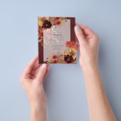 BUDGET HERFST Floral Wedding Invitation - Dusky Flyer (Hand)