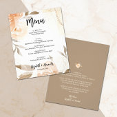 Budget Herfst Floral Wedding Menu en Dank u