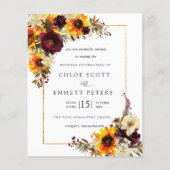 Budget Herfst Flowers Sunflower Weddenschap (Voorkant)