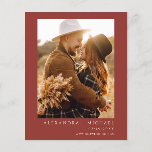 Budget Herfst Foto Wedding Terracotta Autumn Flyer (Achterkant)