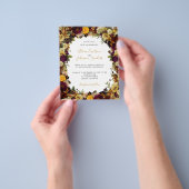 Budget herfst herfst bloemenbruiloft uitnodiging flyer (Hand)