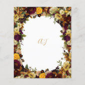 Budget herfst herfst bloemenbruiloft uitnodiging flyer (Achterkant)