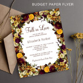 Budget herfst in love bruids doucheuitnodiging flyer