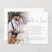 Budget Herfst in Love Photo QR Code Wedding Invite (Voorkant / Achterkant)