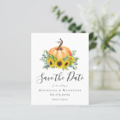 BUDGET Herfst Pumpkin Weddenschap Save the Date (Staand voorkant)