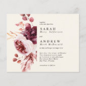 Budget Herfst Waterverf Bloem Bruiloft Uitnodiging (Voorkant)