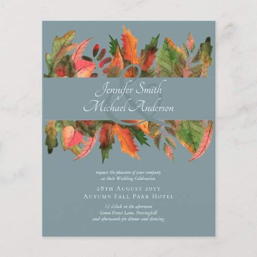 BUDGET Herfstbladeren Bruiloft Flyer (Voorkant)