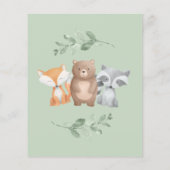 Budget Het is een Baby shower Woodland Greenery Flyer (Achterkant)
