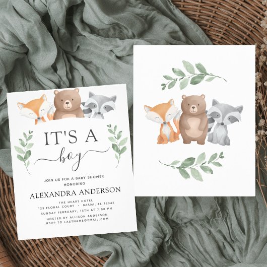 Budget Het is een Baby shower Woodland Greenery Flyer