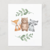 Budget Het is een Baby shower Woodland Greenery Flyer (Achterkant)