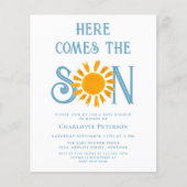 Budget hier komt de Son Baby shower uitnodiging (Voorkant)