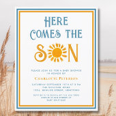 Budget hier komt de Son Baby shower uitnodiging