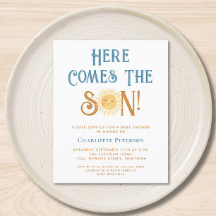 Budget hier komt de Son Baby shower uitnodiging