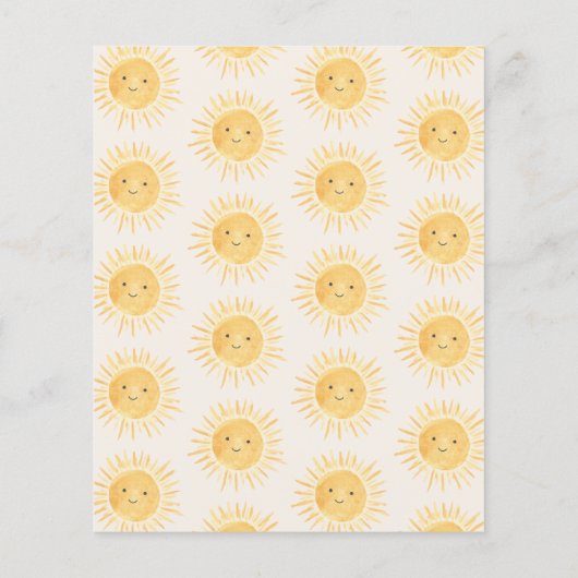 Budget Hier komt de Sun Baby shower Invitation (Achterkant)