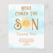 Budget Hier Komt De Zoon Baby Shower Bedankt (Voorkant)