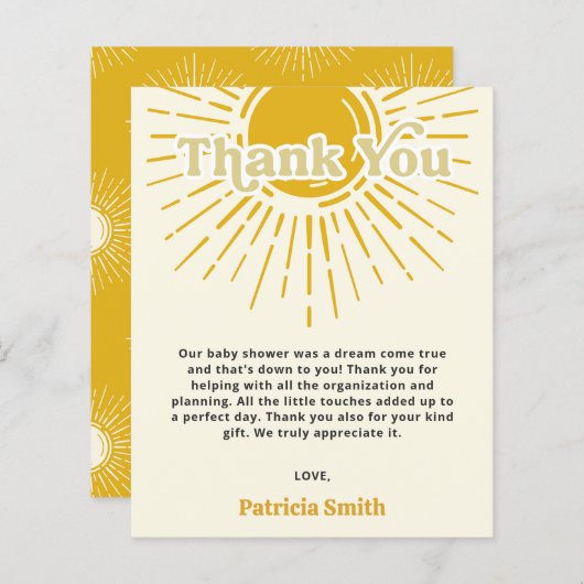 Budget Hier komt de zoon baby shower Dank U (Voorkant / Achterkant)