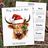 Budget Highland Koe 2025 Kalender Vrolijk Kerstfee