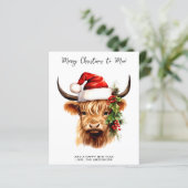 Budget Highland Koe 2025 Kalender Vrolijk Kerstfee (Staand voorkant)