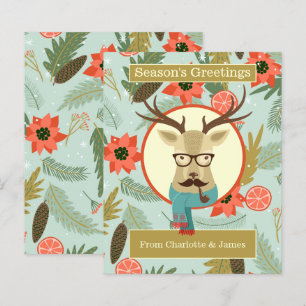 BUDGET Hipster Deer Specialized Kerstmis Kaart