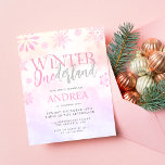 Budget Hiver ONE derland Rose Girl 1er anniversair<br><div class="desc">Un budget moderne et élégant pour une première invitation pour les filles! Avec des flocons de neige hivernaux aquarelle,  des parties scintillant roses et des nuages de teintes roses avec une combinaison de serif et de lettres de script pour les détails de l'anniversaire.</div>