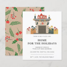 Budget Holiday Fire Place Weve Moved Holiday Kaart