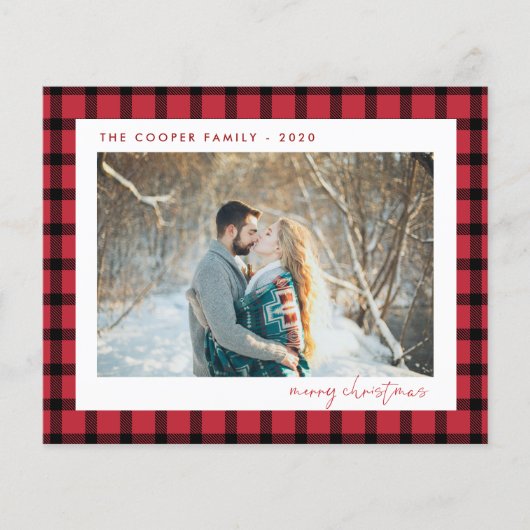 Budget Holiday-fotokaart | Moderne kerst (Voorkant)