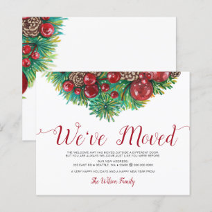 Budget Holly Berries Pine Cone Holiday Kaart