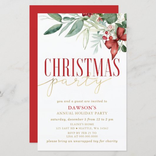 Budget Holly Botanical Corporate Christmas Party (Voorkant / Achterkant)