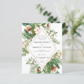 Budget Holly Pine Winter Wedding Invitation (Staand voorkant)