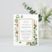 Budget Holly Pine Winter Wedding Invitation (Staand voorkant)