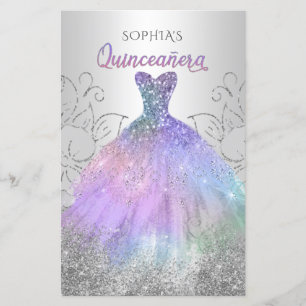 Budget Hologram Dress Quinceañera Uitnodiging