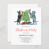 Budget Hond Kat Kerstfeest Uitnodiging (Voorkant / Achterkant)