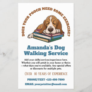 Budget Hond Wandelen Huisdier Zitten Kleine Zaken Flyer