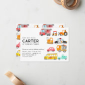 Budget Honk Piep Vroom Vervoer Kind Verjaardag Notitiekaartje (Voorkant / Achterkant in situ)