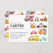 Budget Honk Piep Vroom Vervoer Kind Verjaardag Notitiekaartje (Voorkant / Achterkant)