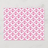Budget Hot Pink Damask Patroon 50e verjaardag (Achterkant)