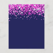 Budget Hot Pink Glitter Navy Sweet 16 Invite (Achterkant)