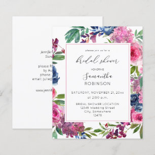 Budget Hot Pink & Navy Blue Floral Vrijgezellenfee